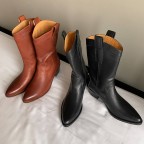 Genuine denim classic pointed toe calf boots