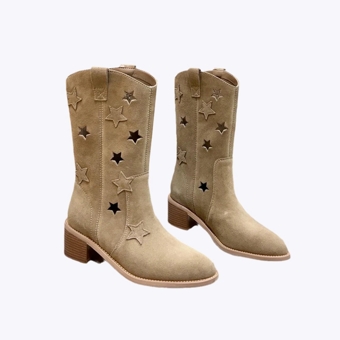Women's Vintage Pointed Toe Knee-High Western Boots