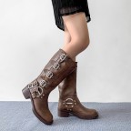 New wide-leg thigh-high western boots for women
