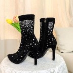 women's high-heeled pointed mid-calf boots