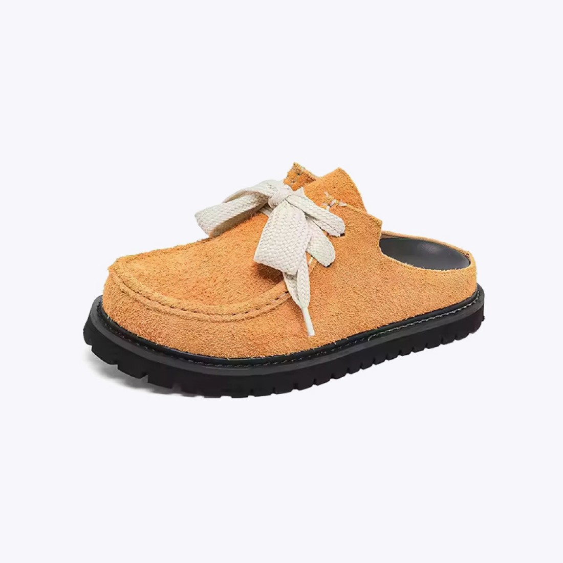 Square toe suede soft-soled casual shoes