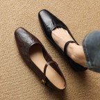 Single-strap sheepskin leather Mary Jane flats