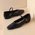 Single-strap sheepskin leather Mary Jane flats