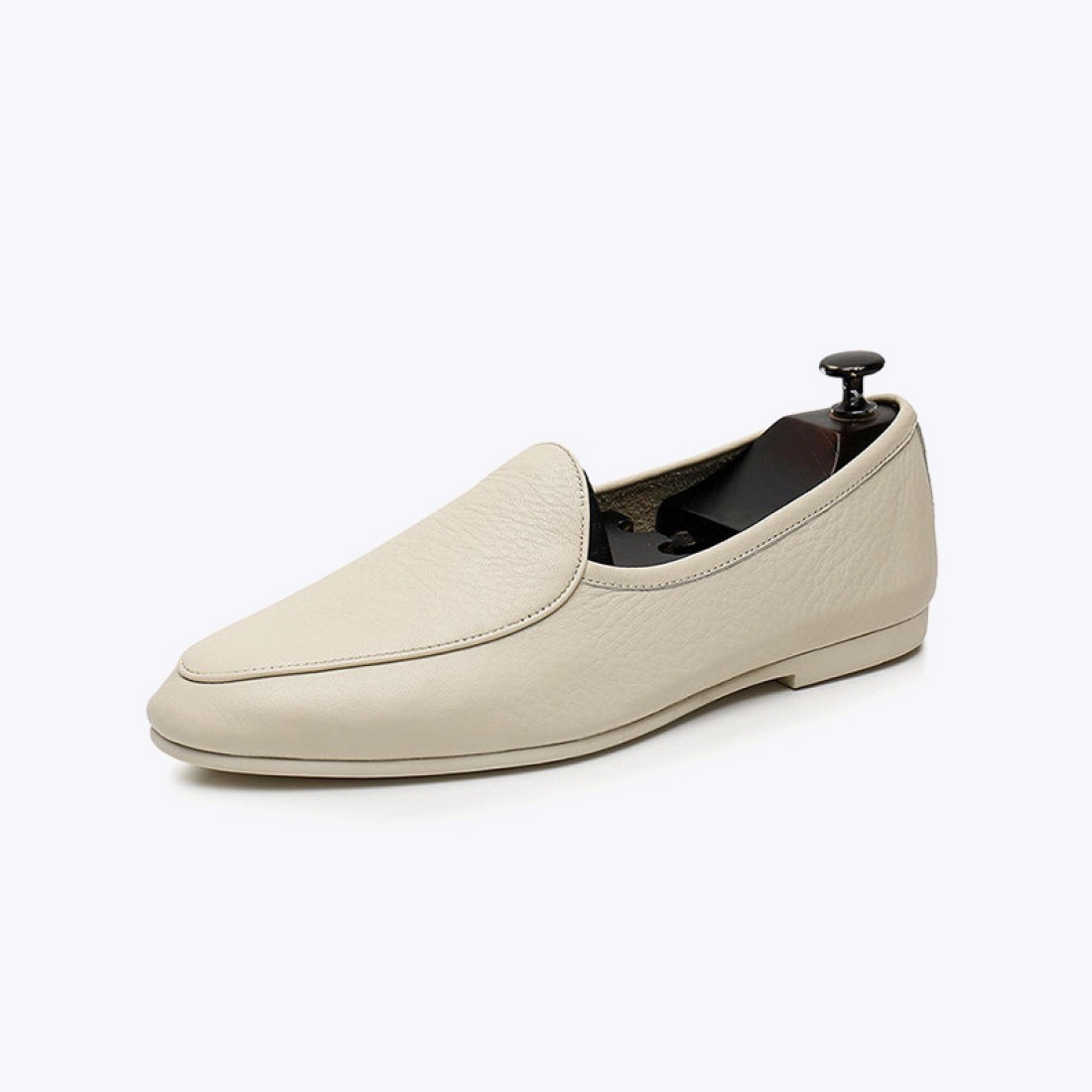 Genuine leather low-heeled casual shoes