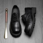 Round toe lace-up non-slip thick-soled casual shoes