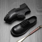 Round toe lace-up non-slip thick-soled casual shoes