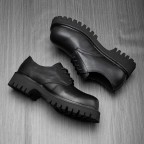 Round toe lace-up non-slip thick-soled casual shoes