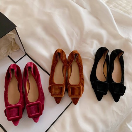 Soft and comfortable non-slip leather-lined flat shoes