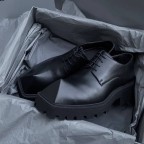 Women's square toe platform black leather loafers