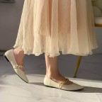 Plaid bow metal toe women's casual shoes