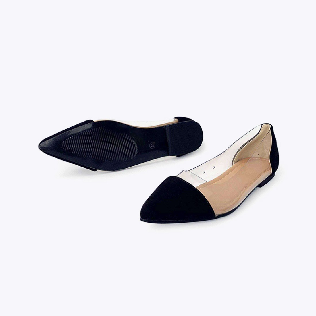 Rhinestone pointed toe thick-soled women's casual shoes