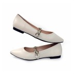 Plaid Bowknot Metal Toe Ladies Casual Shoes