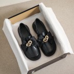 Exquisite bow metal embellishment platform casual shoes