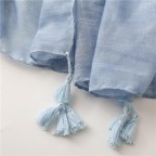 Cotton and linen plaid shawl scarf