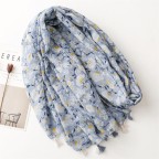 Printed cashmere and cotton tassel shawl scarf