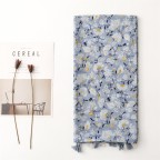 Printed cashmere and cotton tassel shawl scarf