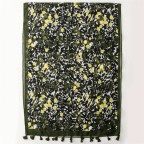 Fresh leaf pattern tassel scarf shawl
