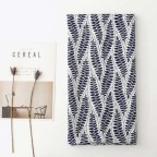 Gold-printed palm leaf tassel silk scarf