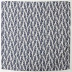 Gold-printed palm leaf tassel silk scarf