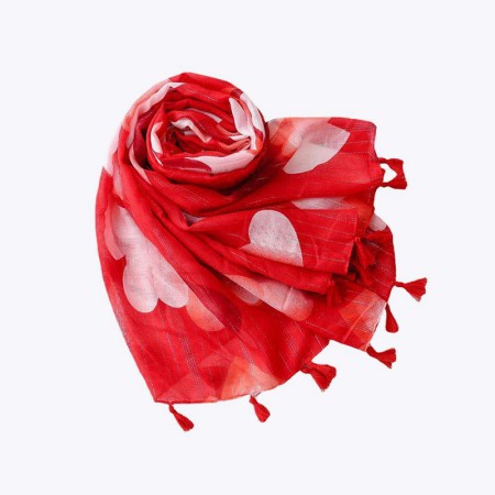Abstract floral tassel comfortable silk scarf