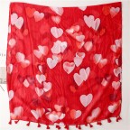 Abstract floral tassel comfortable silk scarf