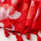 Abstract floral tassel comfortable silk scarf