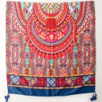 Abstract hand-painted rendering of cotton and linen scarf