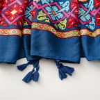 Abstract hand-painted rendering of cotton and linen scarf