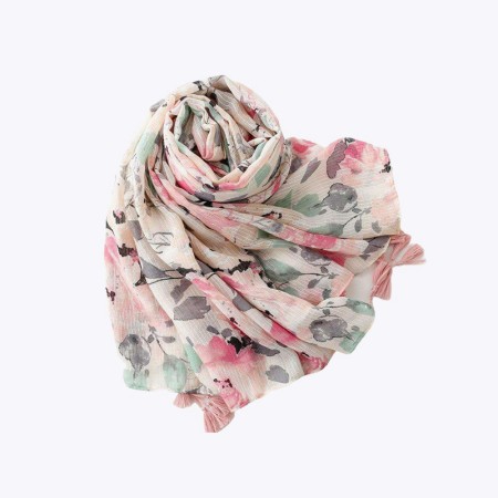 High-quality floral print scarf
