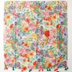 Tassel long cotton and linen scarf