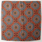 Retro soft colorful printed silk scarf