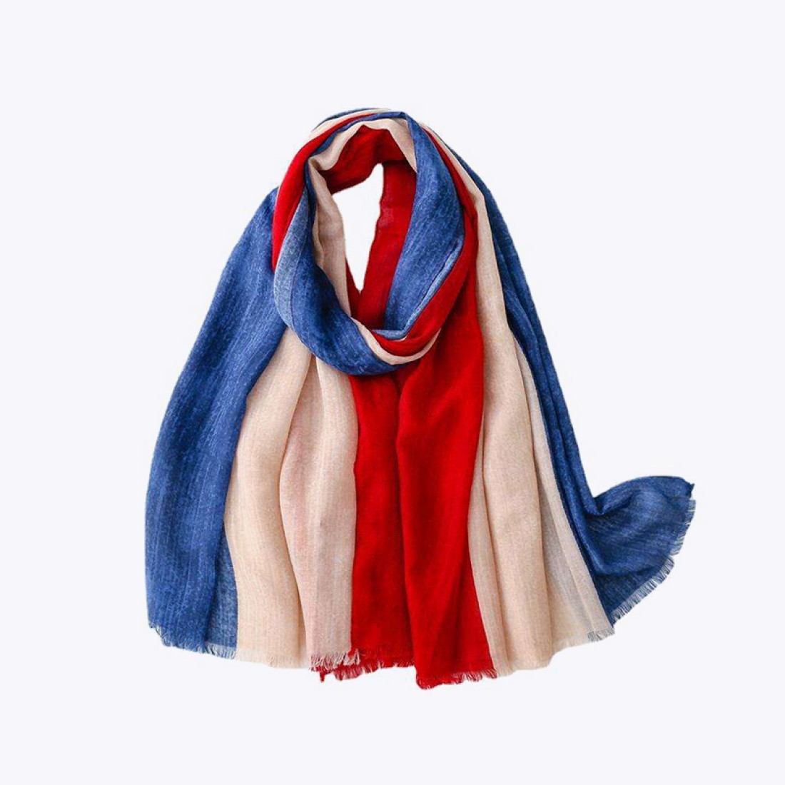 geometric print chain-embellished scarf