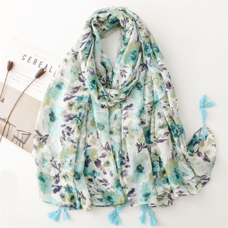 Summer Printed Viscose Tassel Shawl