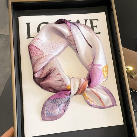Silk-like Textured Printed Square Women's Scarf