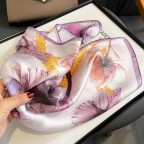 Silk-like Textured Printed Square Women's Scarf