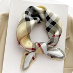 Diamond Camel Check Print Small Square Scarf