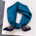 Korean elegant solid color short square scarf