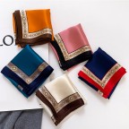 Korean elegant solid color short square scarf