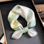 Summer Lotus Retro Print Small Square Scarf