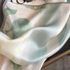 Summer Lotus Retro Print Small Square Scarf