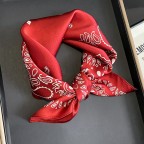 Korean style floral retro print square scarf