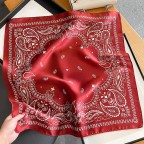 Korean style floral retro print square scarf