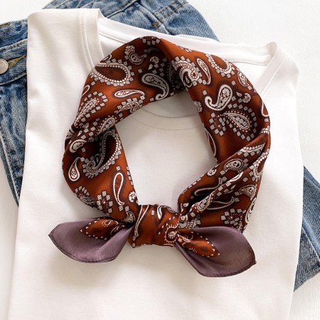 Patchwork cashew print square scarf