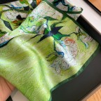 Digitally printed hand-trimmed fashion scarf