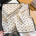 Printed multifunctional short silk headscarf