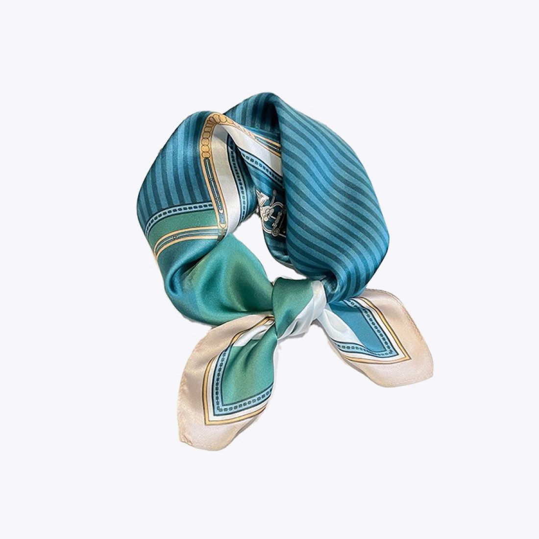 Striped Print Silk Women's Headscarf