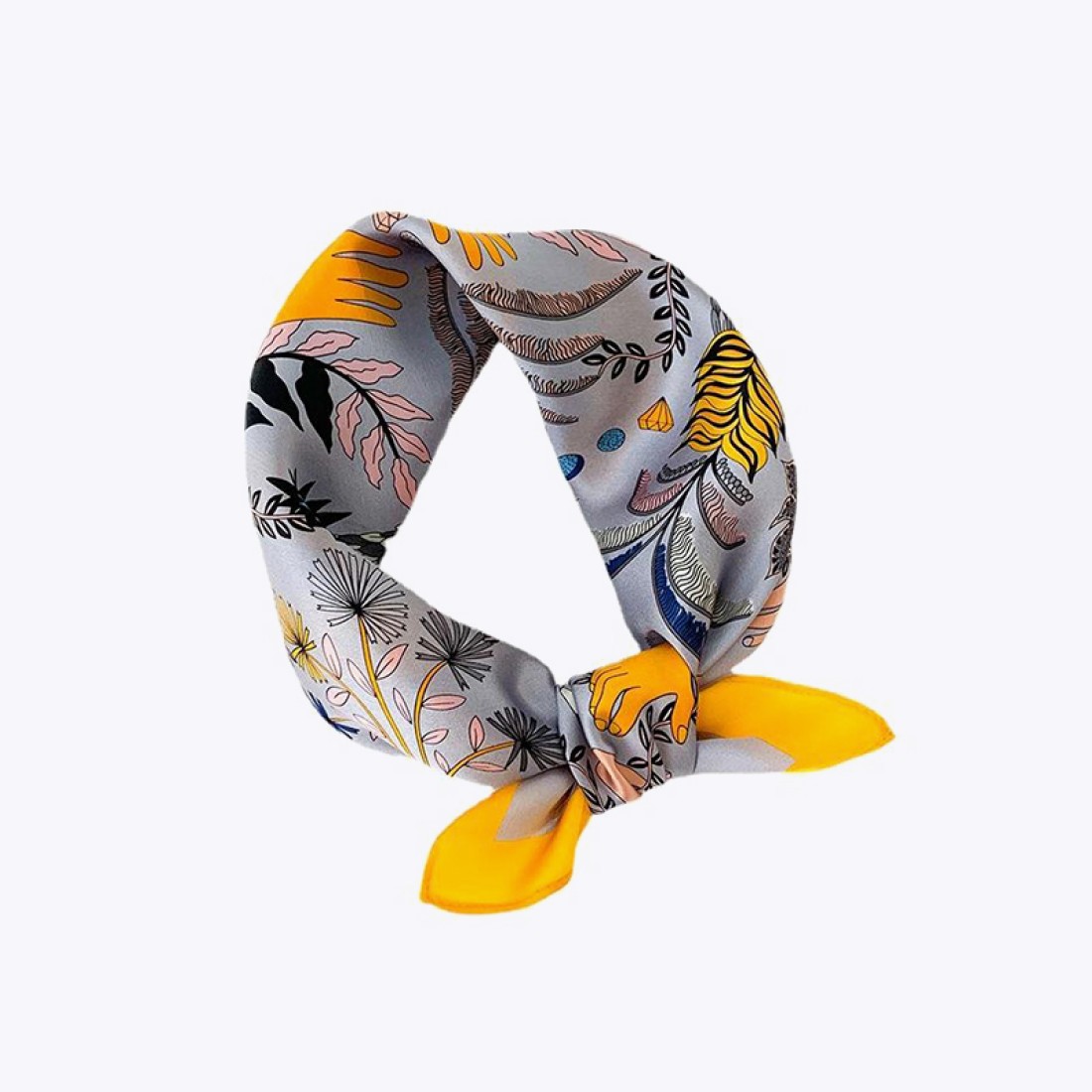 Square modern vase print silk scarf