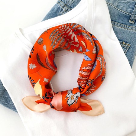 Square modern vase print silk scarf