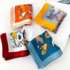 Square modern vase print silk scarf