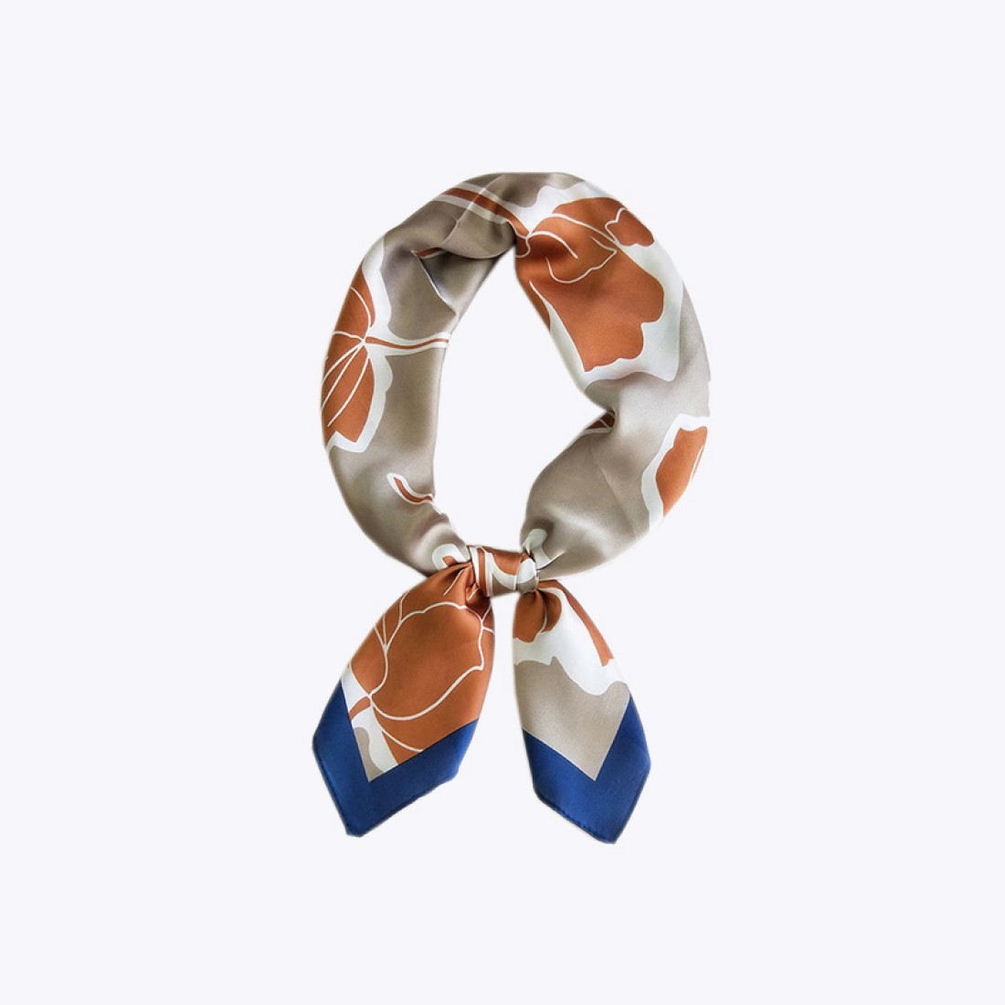 Geometric women's silk square satin headscarf